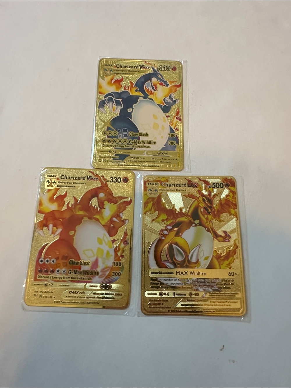 Charizard VMAX / OX GOLDEN Pokémon Card BUNDLE Gold Metal Cards